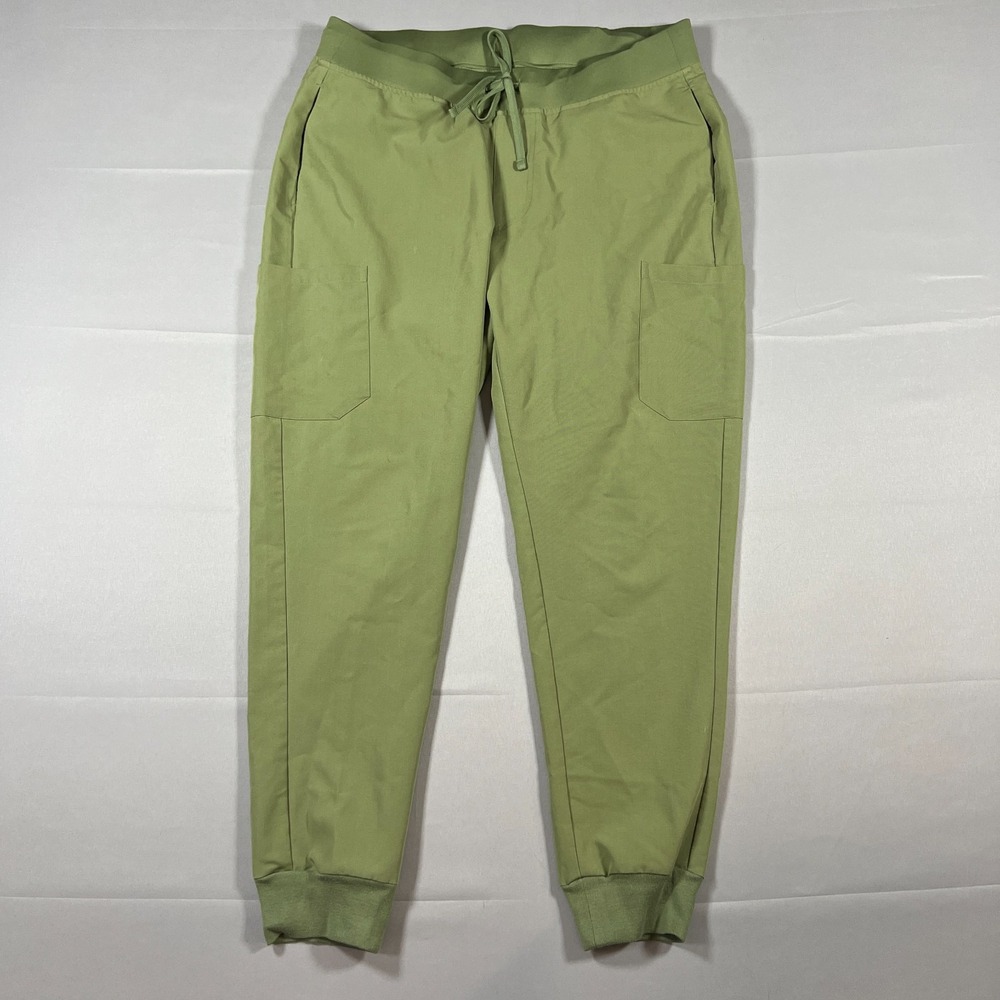 Mandala Cargo Jogger Scrubs Pants Womens L Olive Green Stretch Equa Tek Medical